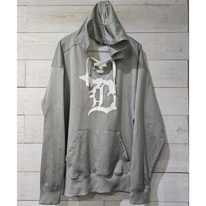 Detroit Tigers Lace Up Grey Hoodie XL J. America MLB Baseball
